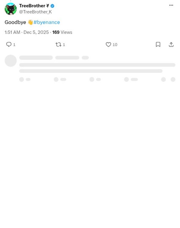 Screenshot of @TreeBrother_K's post: The Goodbye Wave